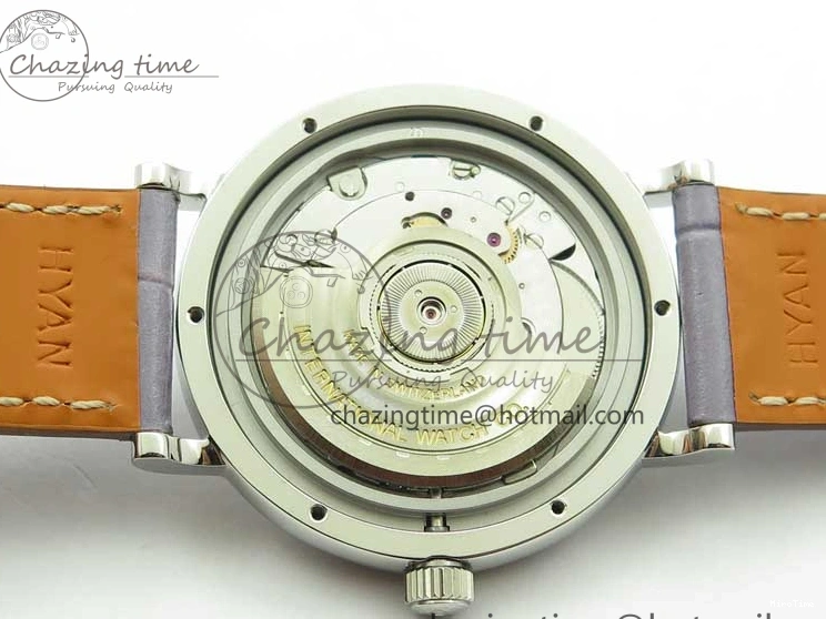 MIROTIME 0510 Attractive Portofino 37mm SS V7F 1:1 Best Edition Gray Dial Diamonds Bezel on Gray Leather Strap A 7091